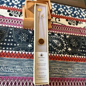 Woodstone Daisy Gold Walnut Bracelet, New with Gift Box, 6.5-8" long